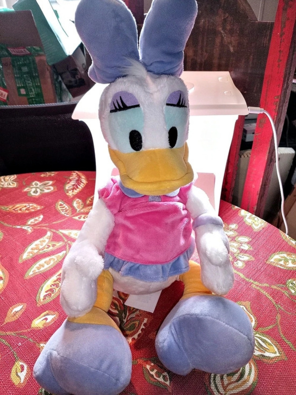 Disney Daisy Duck Plush Stuffed Animal Pink Outfit